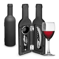 Wine Accessories in Bottle-Shaped Case (3 Pieces)