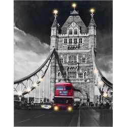 Tower Bridge Picture with LED Lights on Linen Canvas 60 x 80