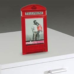 Glass British Phone Box Photo Frame