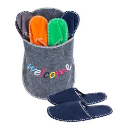 Welcome Slipper Holder with Slippers