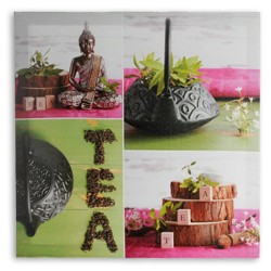 Buddha Tea Picture on Linen Canvas 50 x 50