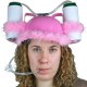 Pink Feathered Beer Helmet