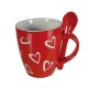 Hearts Mug with Teaspoon