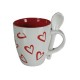 Hearts Mug with Teaspoon