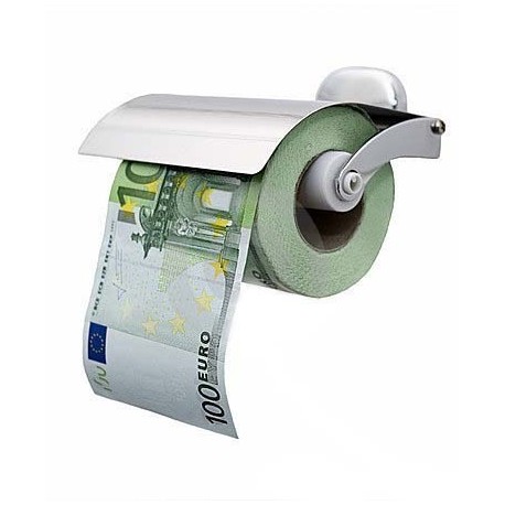 Souvenir toilet paper in the form of 100 euro banknotes - a cool