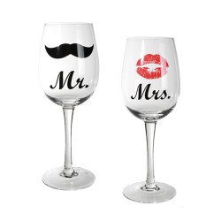 Mr and Mrs Wine Glasses