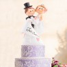 Just Married Bride and Groom Cake Topper