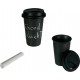 Coffee to Go Ceramic Mug with Chalk and Silicone Lid